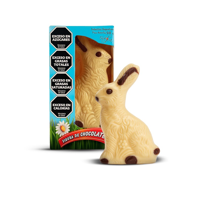 Conejo de chocolate blanco 38gr. Felfort