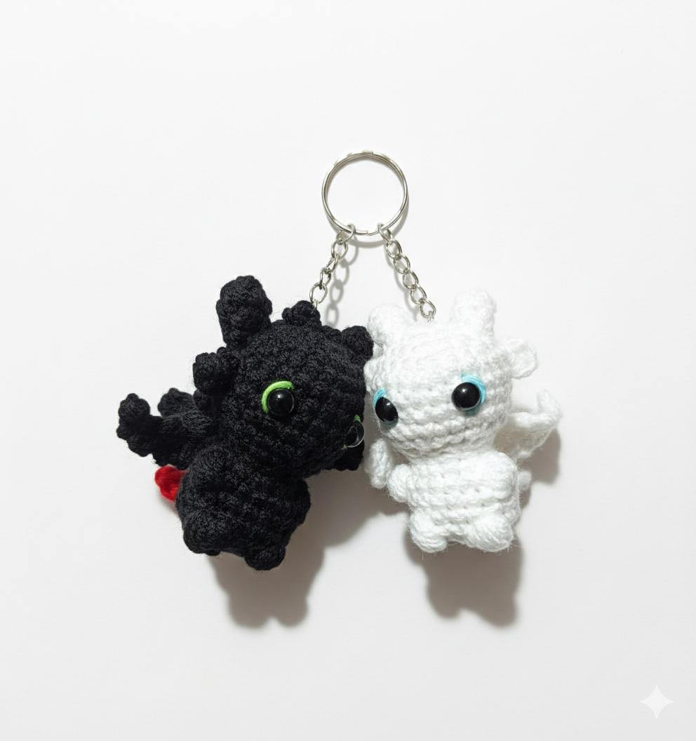 Llavero de Dragones Chimuelo y Furia luminosa