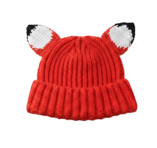 Gorro tejido de zorro