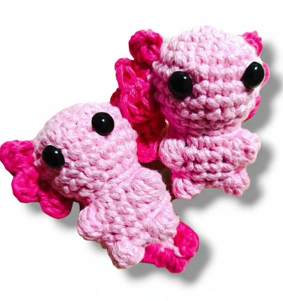 Llavero de Axolote tejido a mano