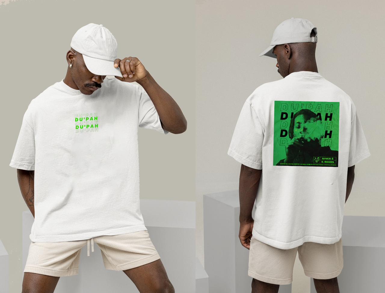 Camiseta Oversized Du'Pah Neon Green White