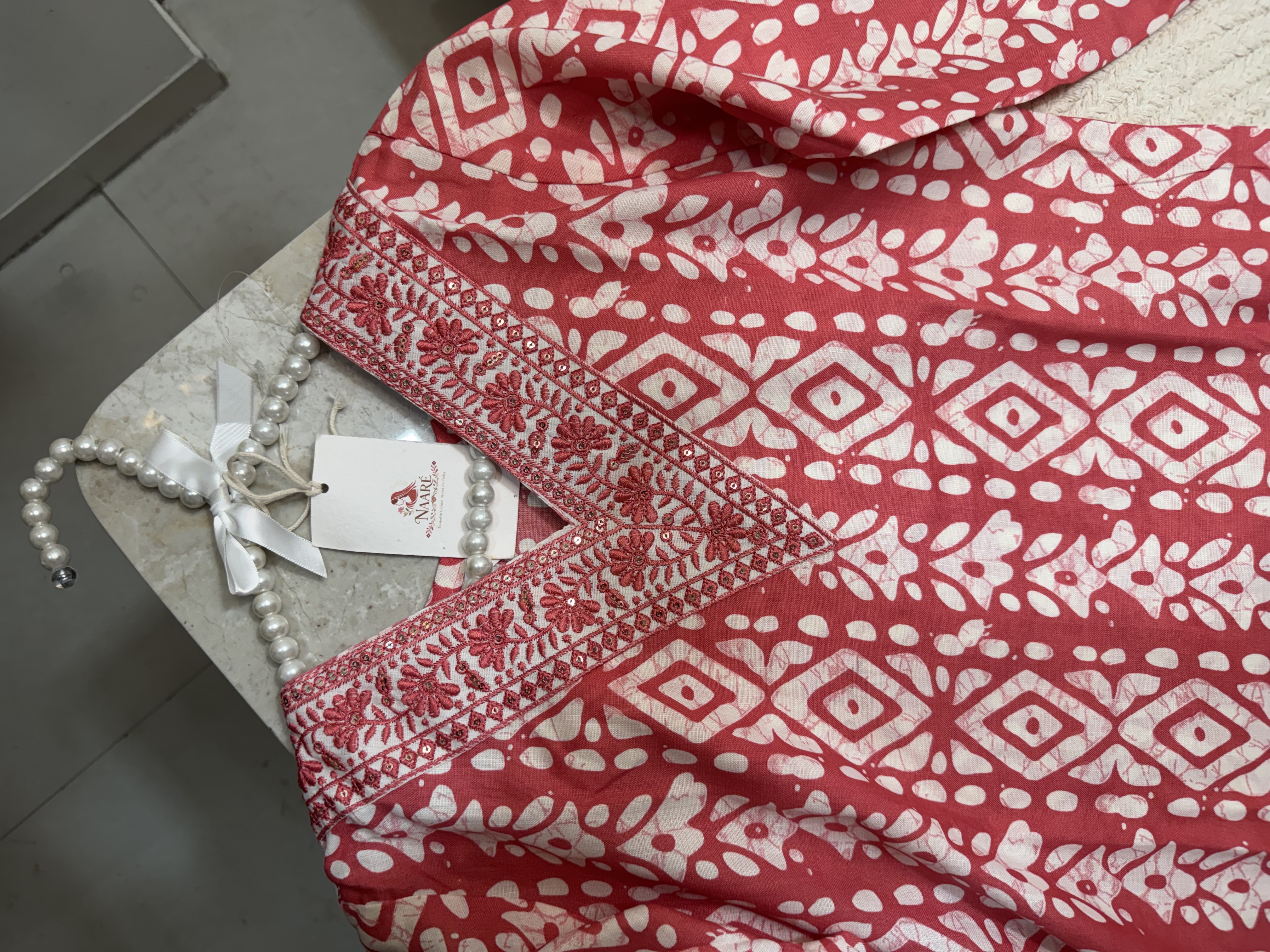 Embroidered Cotton Kurta Set