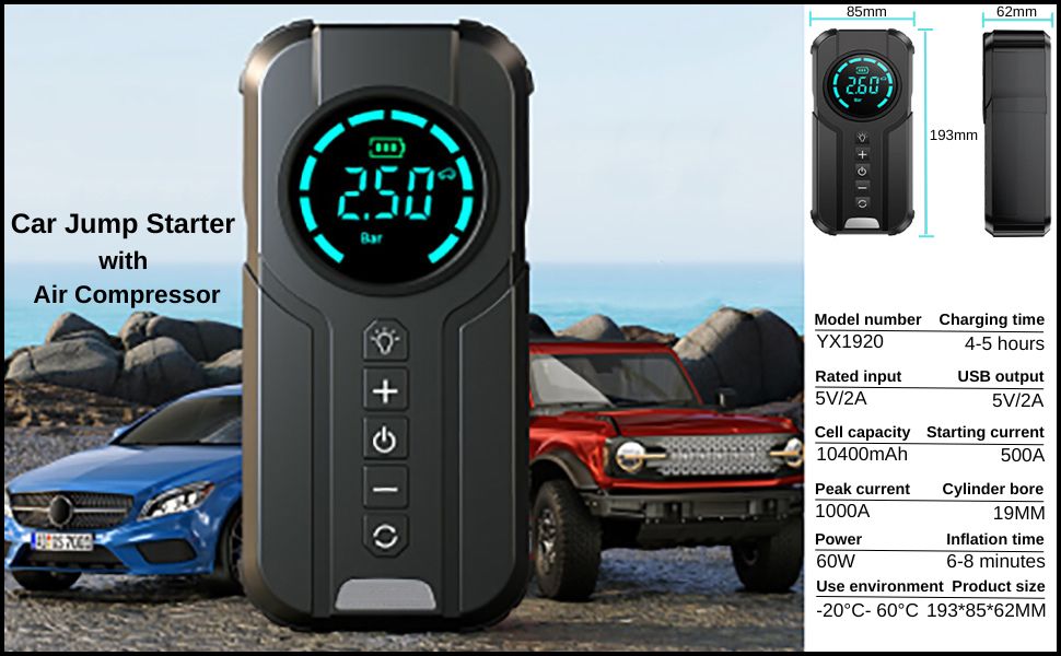 Compresseur d'air portable multifonction