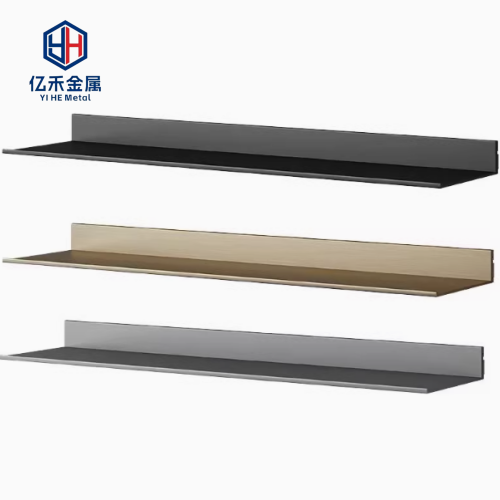 Rectangle Aluminum 6063 Display Rack Living Room Wall Floating Shelf Brushed Finish LED Power Customizable Size