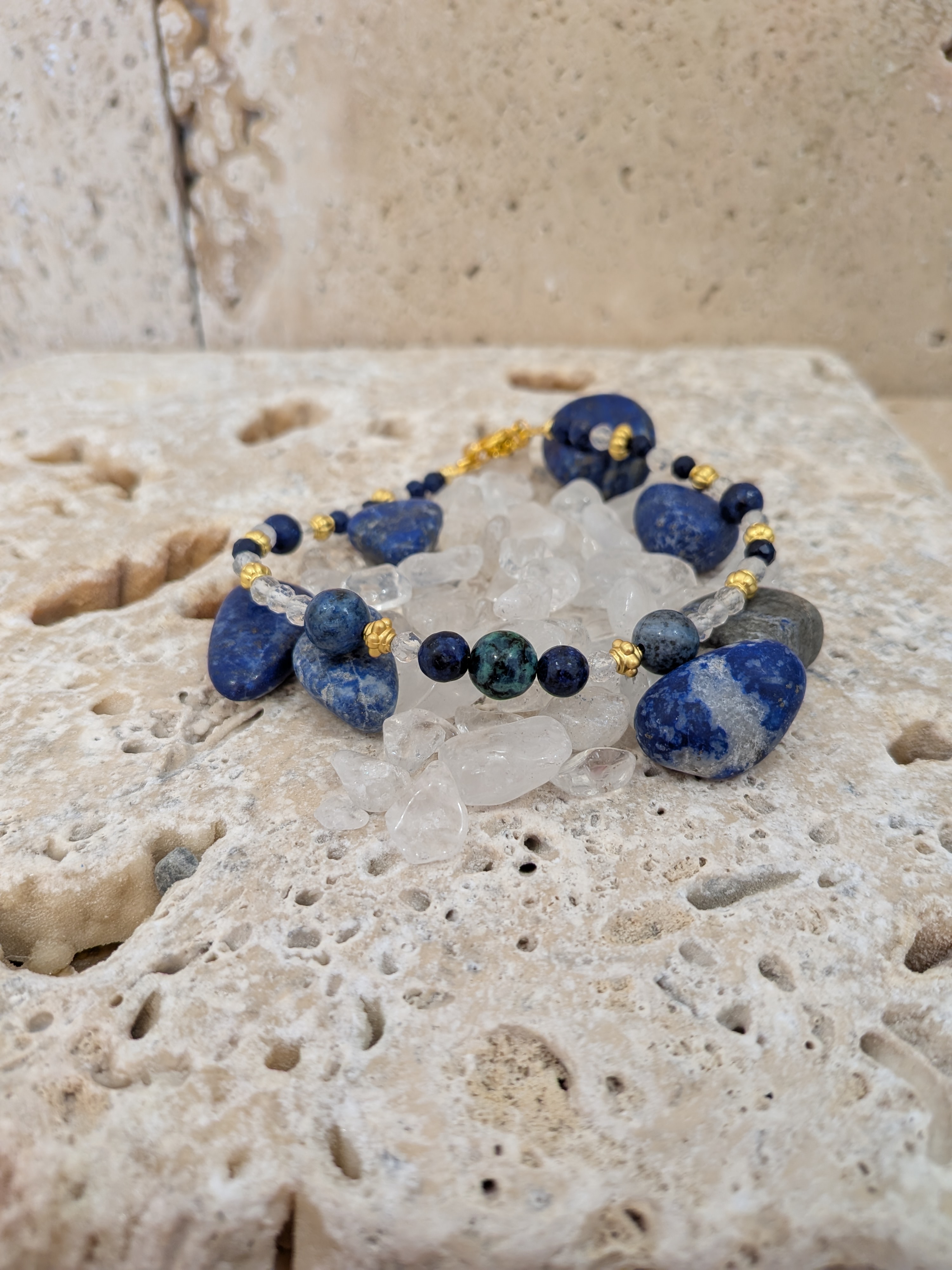 Bracelet Talisman Intuition – Lapis-lazuli & Cristal de roche
