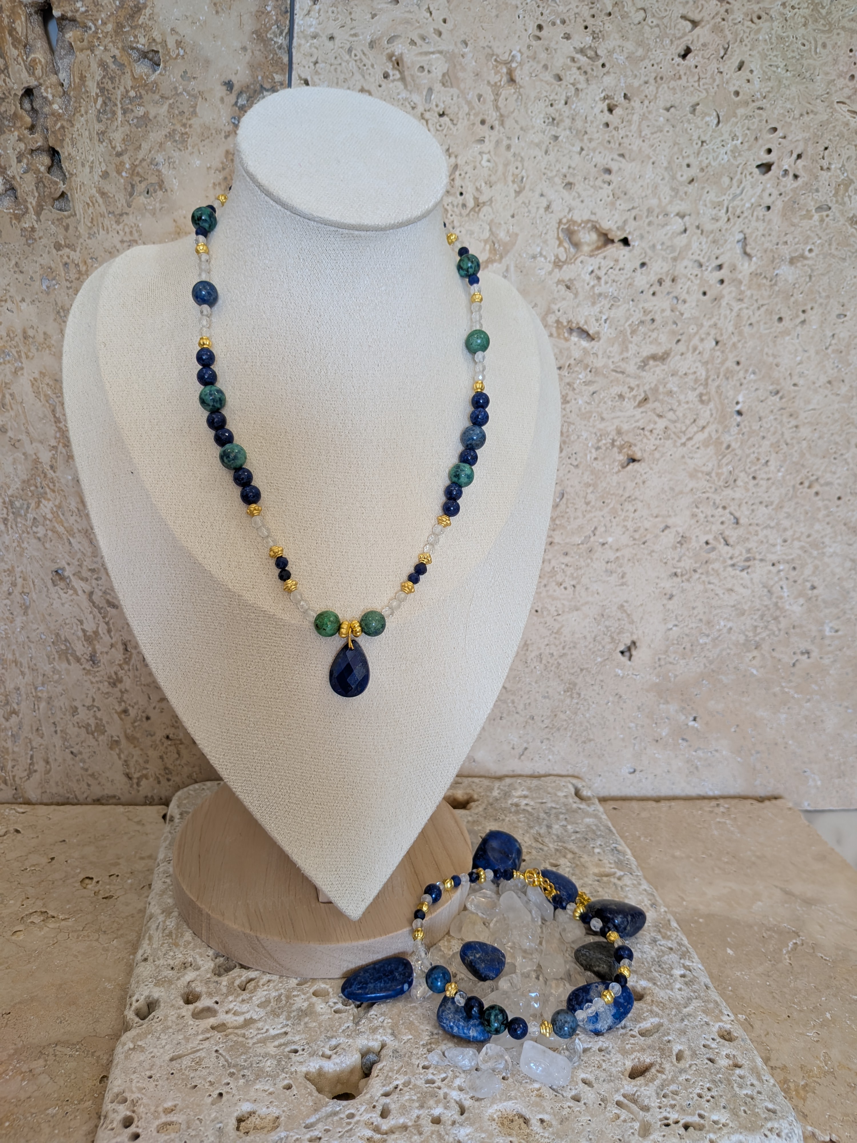 Bracelet Talisman Intuition – Lapis-lazuli & Cristal de roche
