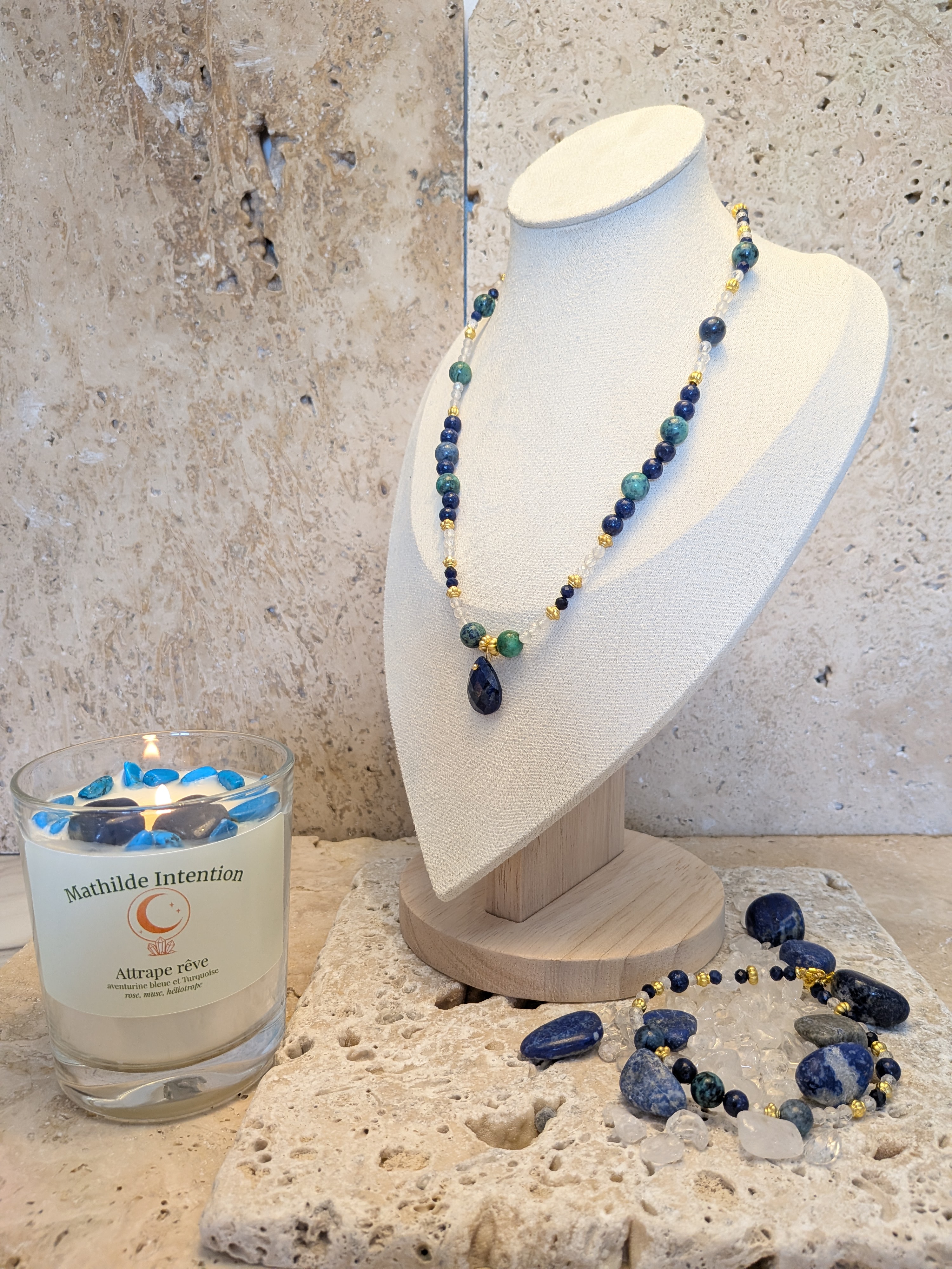 Bracelet Talisman Intuition – Lapis-lazuli & Cristal de roche