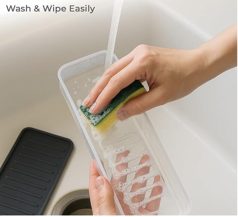 Air Tight Plastic Storage Containers Set (Pack of 6) for Kitchen | Pantry Organizers Kitchen Accessories Items,Fridge Storage Boxes | Leak-Proof, Durable, and Space-Saving (1200 ML, 6)