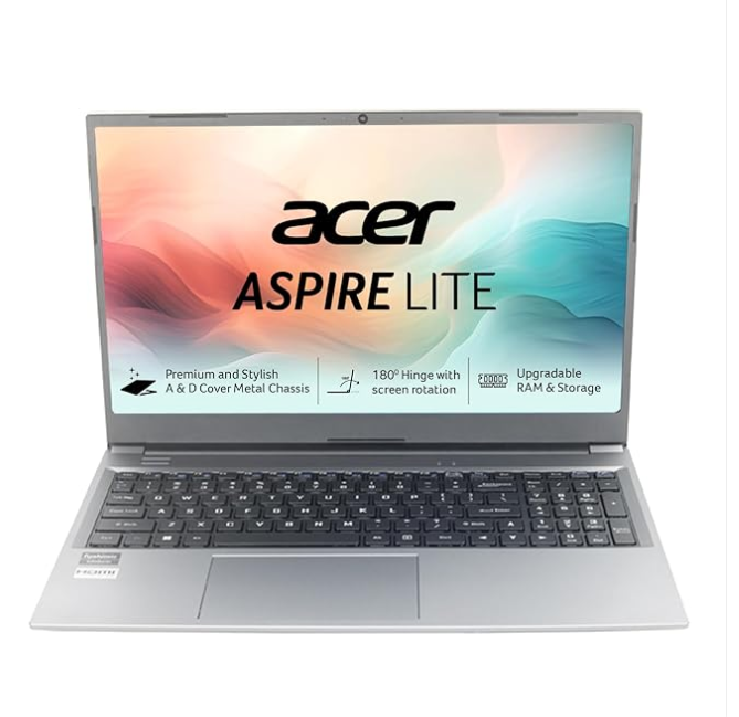 Acer Aspire Lite, AMD Ryzen 7-7730U, 16 GB RAM, 512 GB SSD, Full HD IPS,15.6″/39.62 cm, Windows 11 Home, MS Office, Steel Gray, 1.59 KG, AL15-41, Thin and Light Laptop
