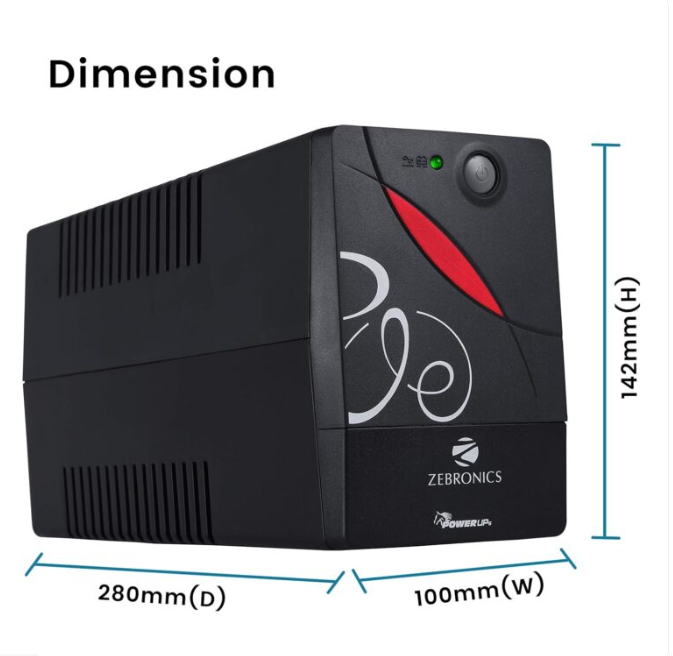 ZEBRONICS Zeb-U725 600VA UPS for Desktop/PC/Computers (not for Routers) with Automatic Voltage Regulation, Black Style Name:ZEB-U725