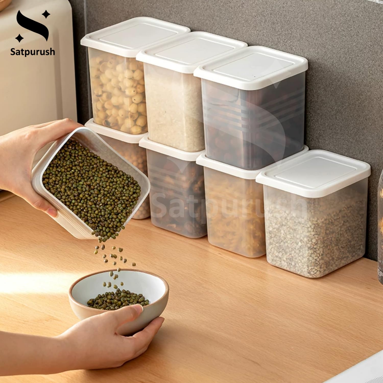 Fridge Storage Containers for Vegetables – 1200 ml (Pack of 6) | Refrigerator Organiser Boxes | Freezer Safe, BPA Free Plastic Fridge Containers | Kitchen Storage Box for Vegetables & Fruits