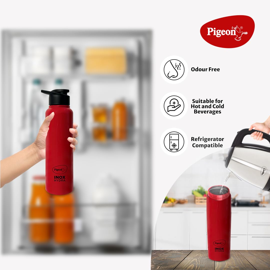 Pigeon 1.5 litre Hot Kettle and Stainless Steel Water Bottle Combo used for boiling Water, Making Tea and Coffee, Instant Noodles, Soup with Auto Shut- off Feature, 1300 W