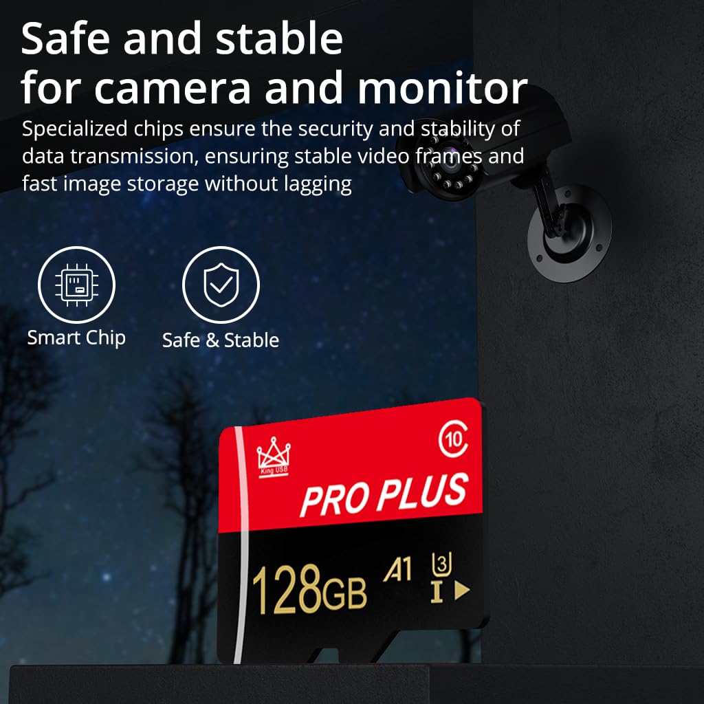 2 Pack Memory Card 128GB with Adapter, High Speed Memory Card, UHS-I C10 A1 U3 Memory TF Card for Tablet/Mobile Phone/Camera/Car Audio/Game Console (TF171 128GB)