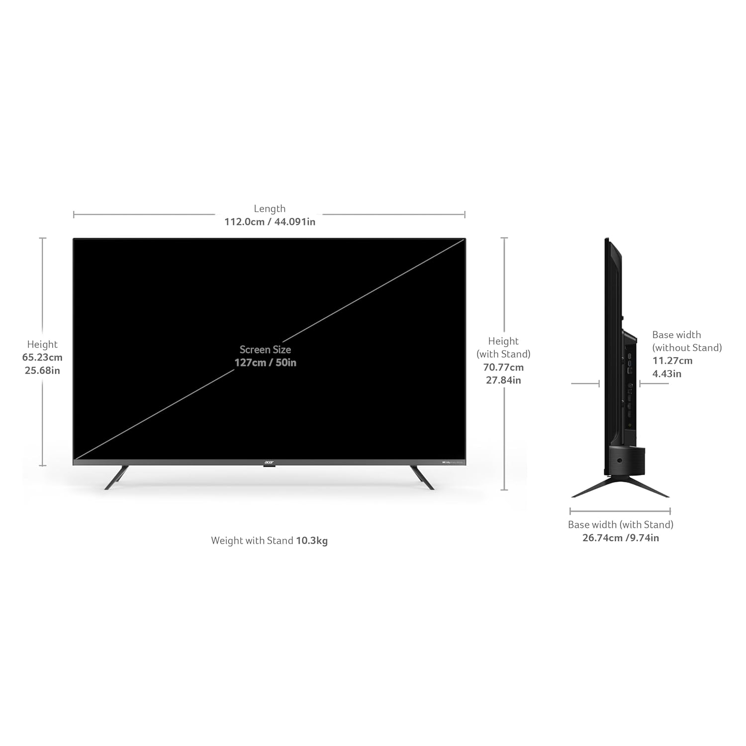acer 126 cm (50 inches) Super Series 4K Ultra HD Smart QLED Google TV AR50QDXGU2875AT (Black)