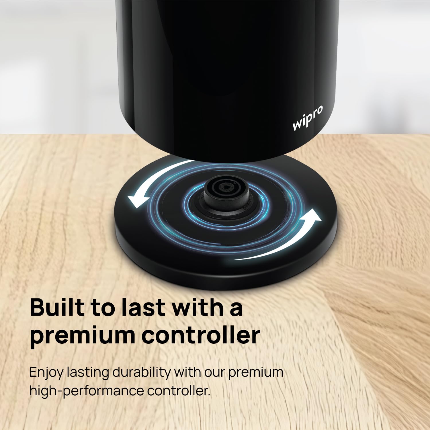 wipro ABS Elato BK 213 Cool Touch Electric Kettle,1.8 Litre,Anti-Rust Shield,Super Fast Heating,3X Protection,Overheat,Dry Boil & Auto Shut-Off,One Touch Opening,1200 Watts,2 Years Warranty,Black