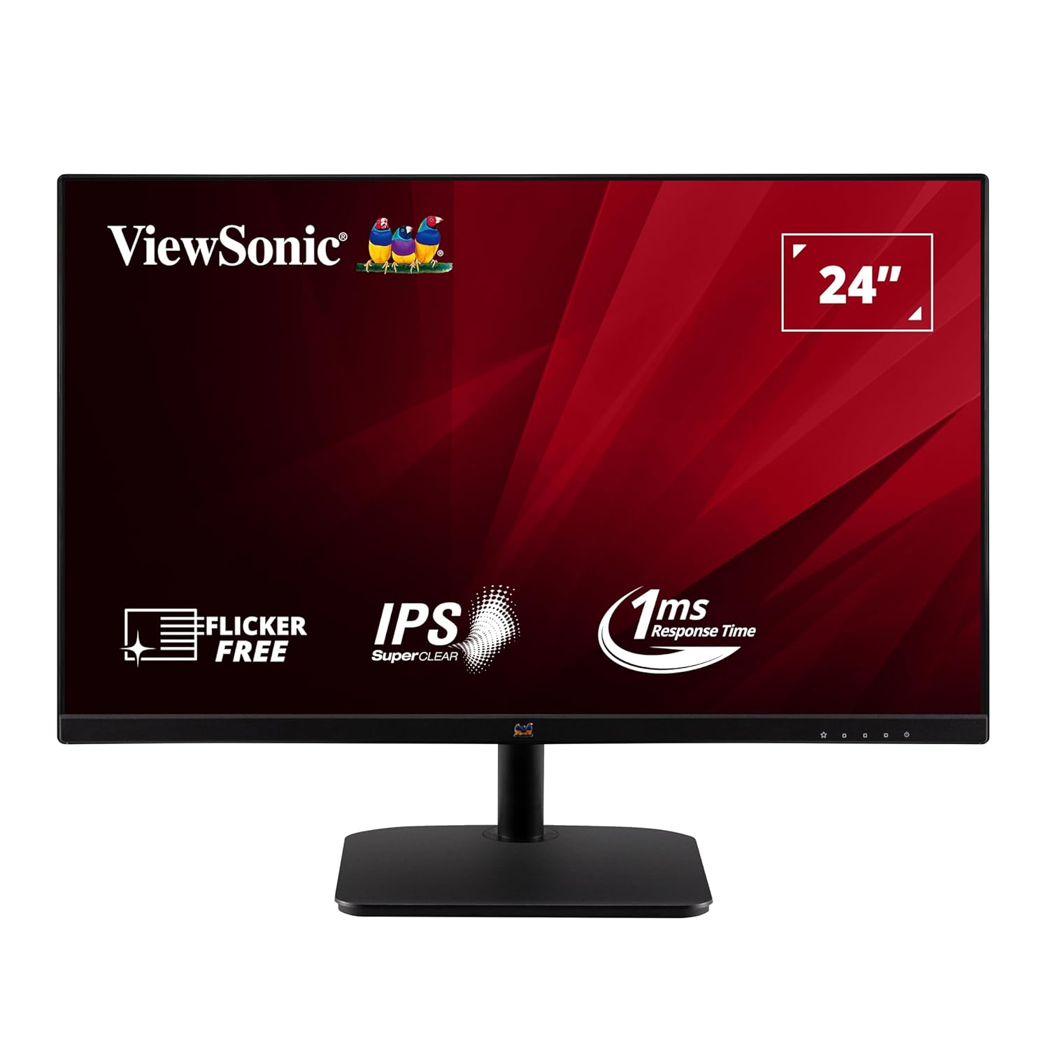 ViewSonic VA2432-H 24-inch (60.96 cm) Full HD1080p IPS Monitor |100 Hz |1ms | AMD Free Sync | Slim | Bezel Less | Low Blue Light |Flicker-Free| Tilt | sRGB 104% | HDMI, VGA, Audio Out.