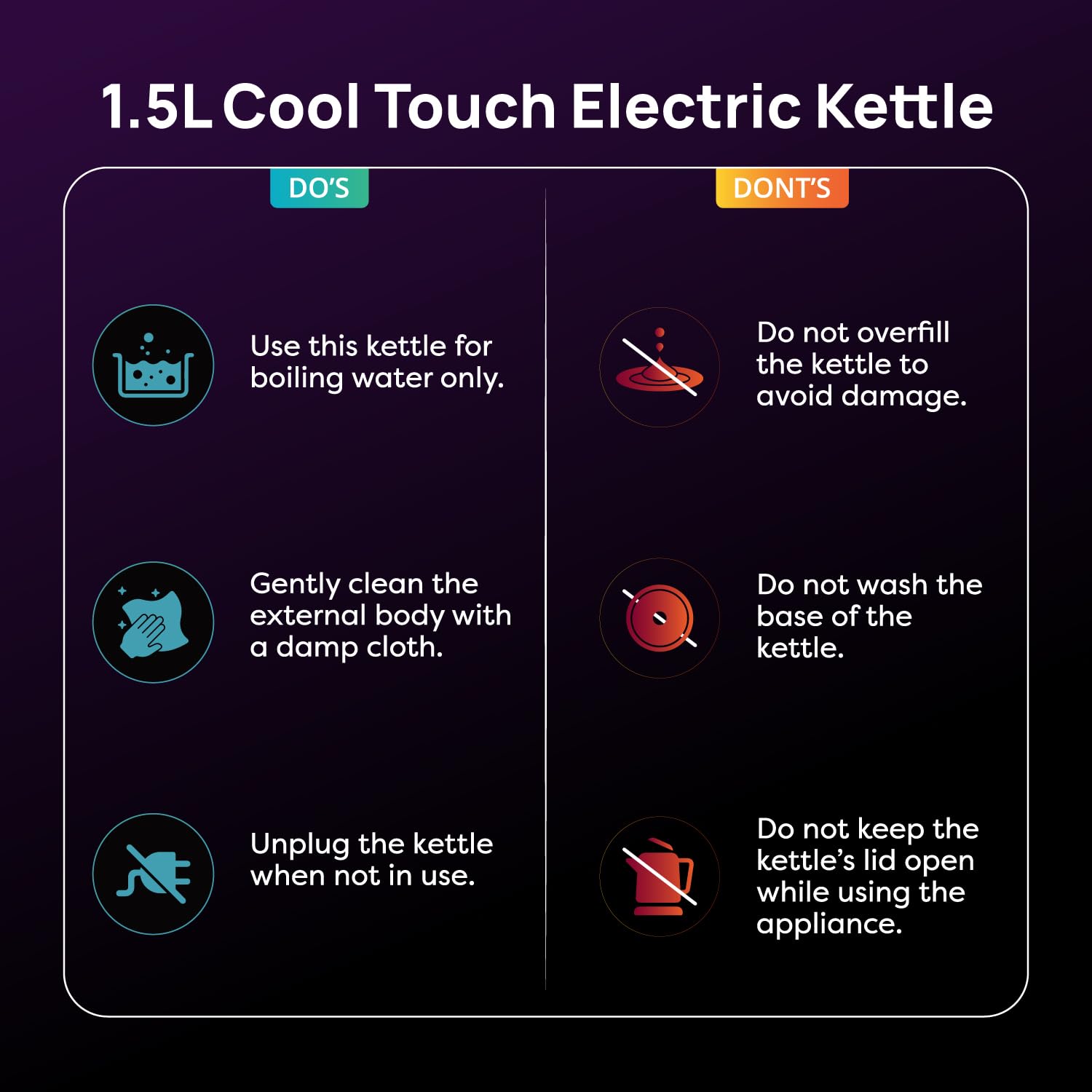 wipro ABS Elato BK210 Cool Touch Double Layer Electric Kettle, 1.5 Litres, Anti-Rust Shield, Super Fast Heating, 3X Protection-Overheating, Dry Boil & Auto Shut-Off,1000 Watts, 2 Years Warranty, White