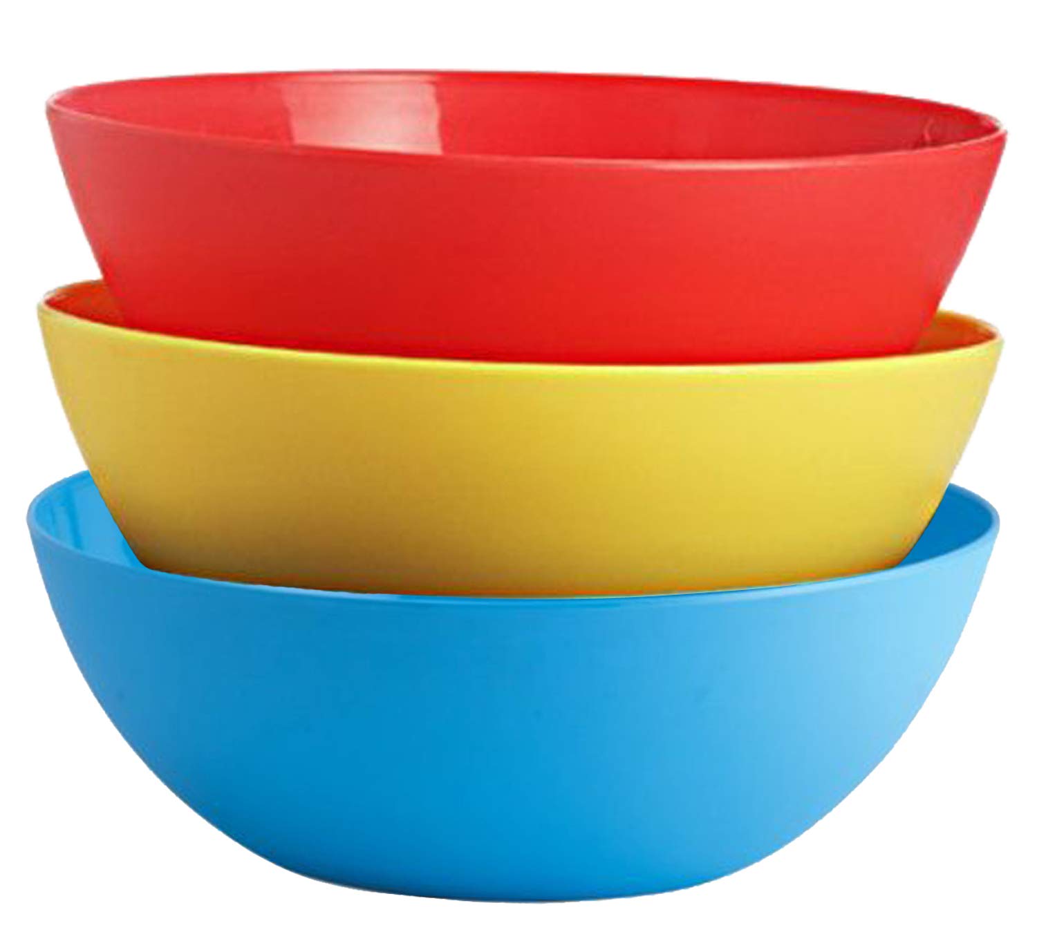 Kuber Industries Modular Plastic Solid Mixing Bowl|Unbreakable Mixing Bowls|Microwave & Dishwasher Safe|Size 19 x 19 x 9 CM|Pack of 3, Capicity 1500 Ml (Multicolour)