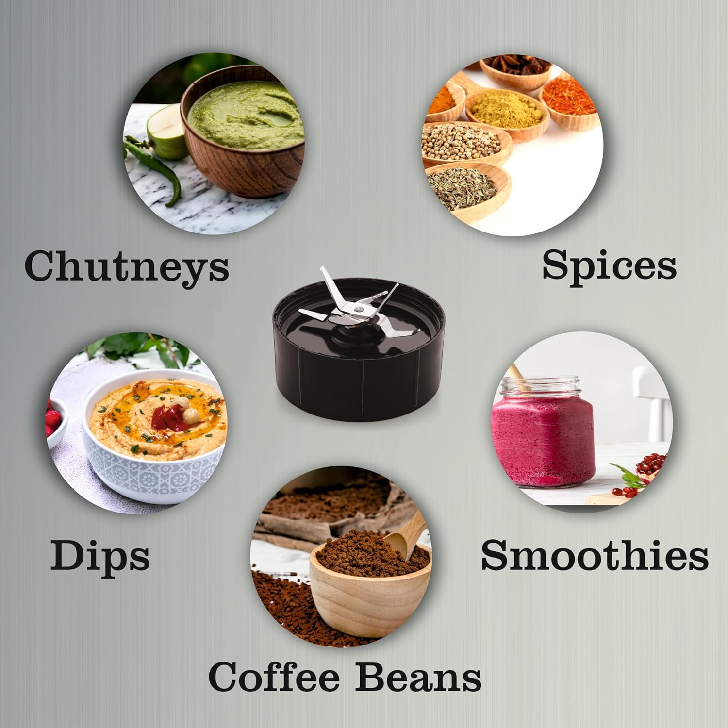 Cookwell Bullet Mixer Grinder (2 Jars, 1 Blade, Silver) - Copper, 600 Watts - 2 Year Warranty