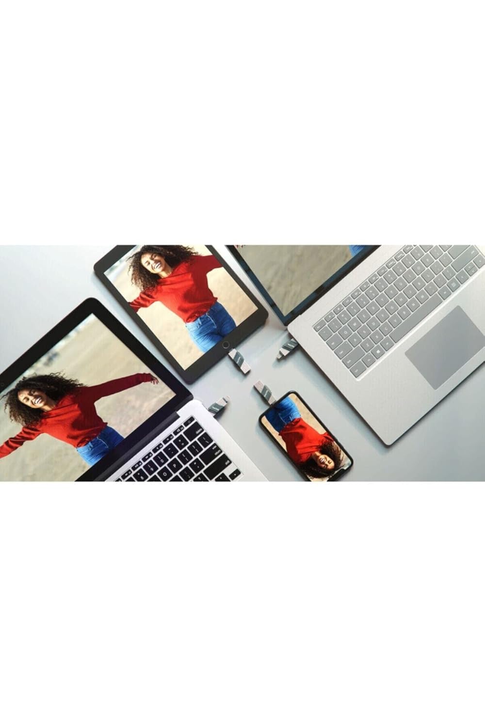 SanDisk iXpand USB 3.0 Flash Drive Flip 128GB for iOS and Windows, Metalic