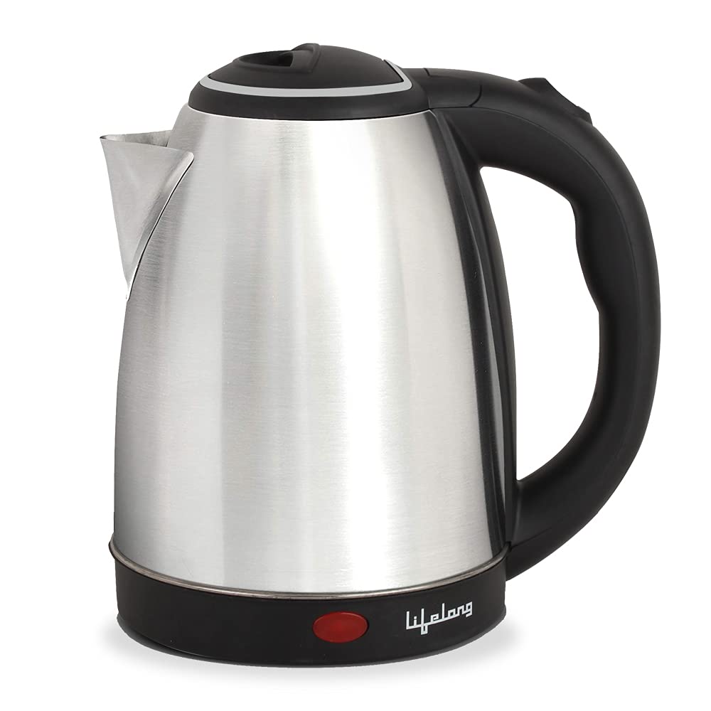 Lifelong ISI Certified Electric Kettle 1.5L with Stainless Steel Body, Easy and Fast Boiling of Water for Instant Noodles, Soup, Tea etc. (1 Year Manufacturer's Warranty, Silver, LLEK15) 1500 W