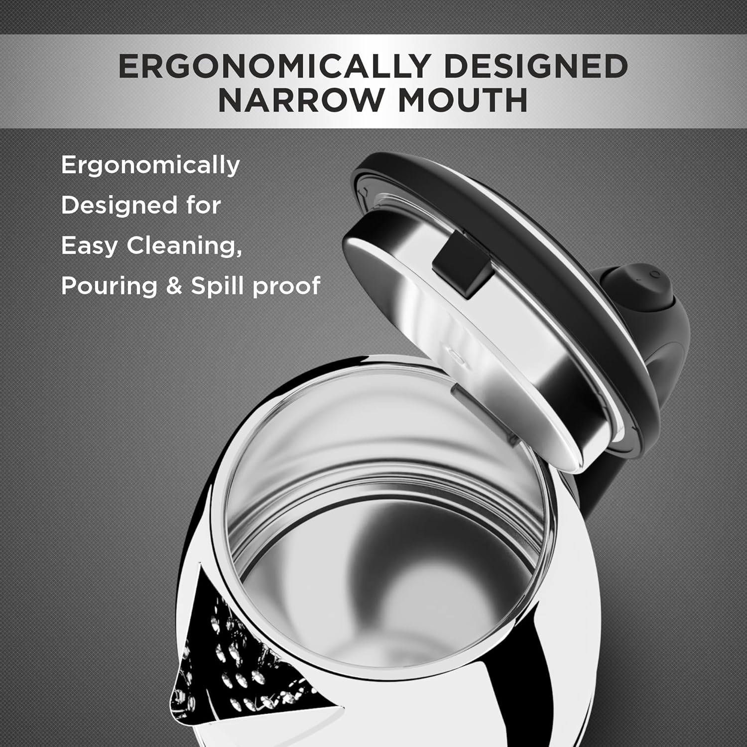 Butterfly EKN 1.5 Litre Stainless Steel Electric Kettle | 1500 W | 360� Swivel Power Base | Auto Shut Off | For Hot Water, Tea, Coffee, Noodles | Dry Boil Protection |