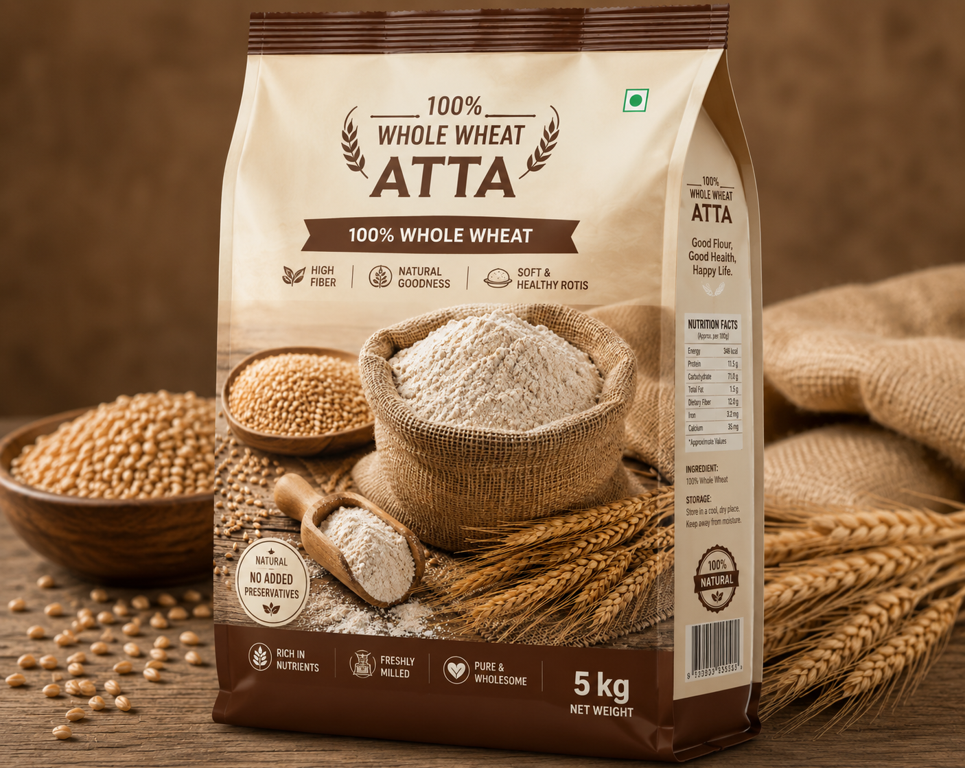 100% Whole Wheat Atta_5Kg