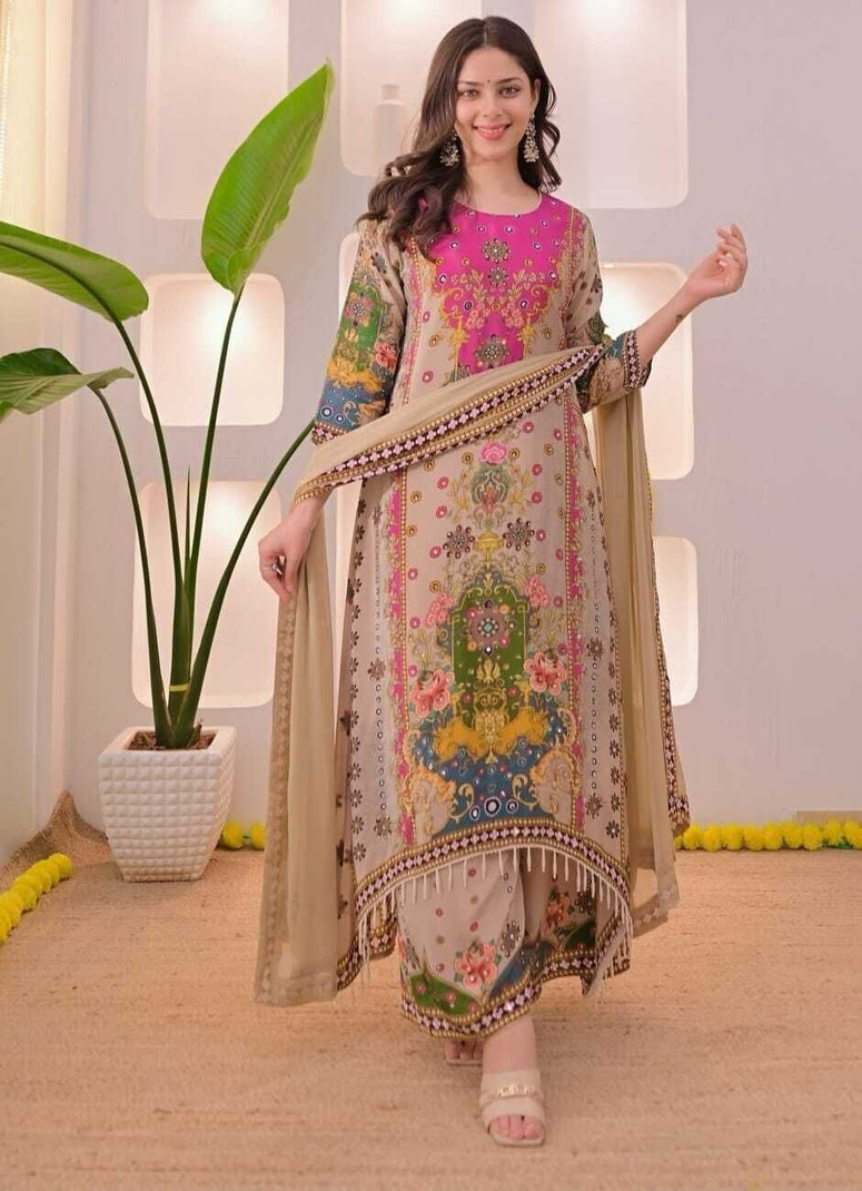 Floral Embroidered Ethnic Suit