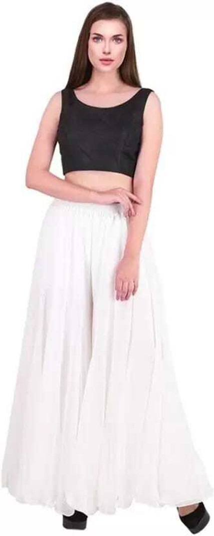 Black Crop Top & White Maxi Skirt