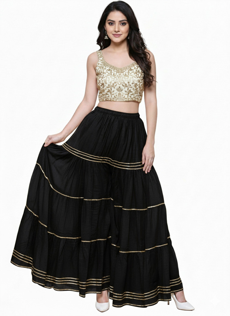 Designer Black Sharara Set