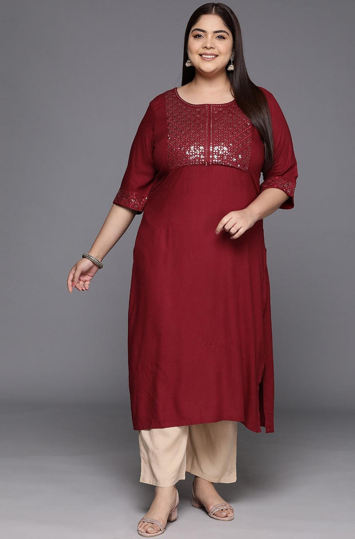 Maroon Sequin Kurti