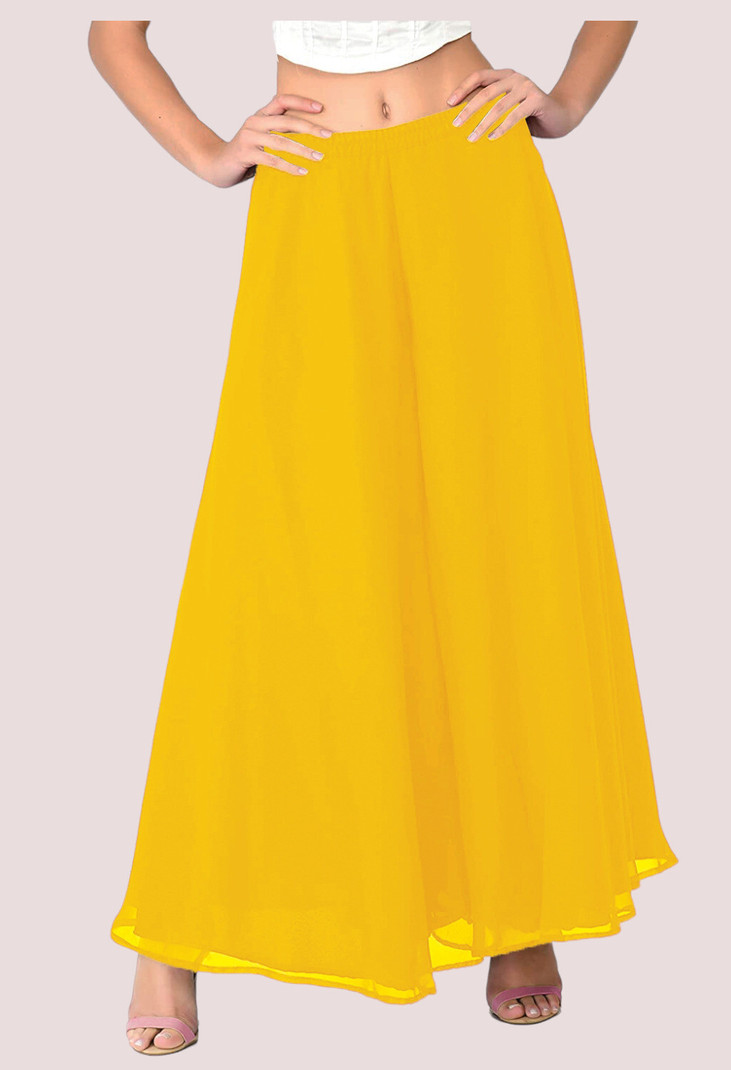 Yellow Flared Maxi Skirt