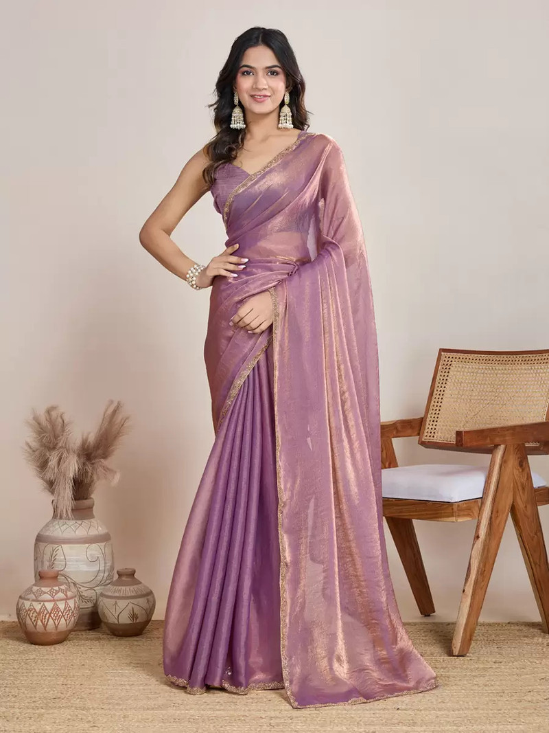 Lavender Silk Saree