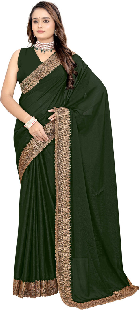 Elegant Dark Green Saree