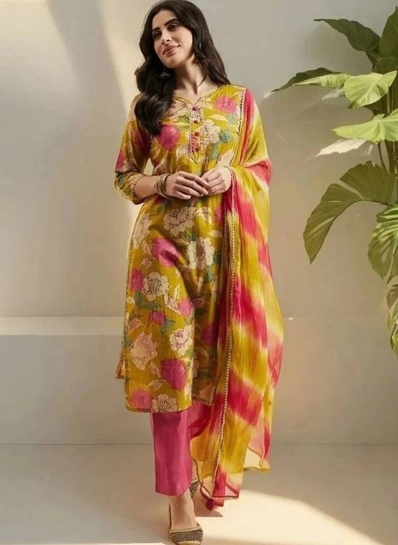 Floral Print Cotton Kurti Set