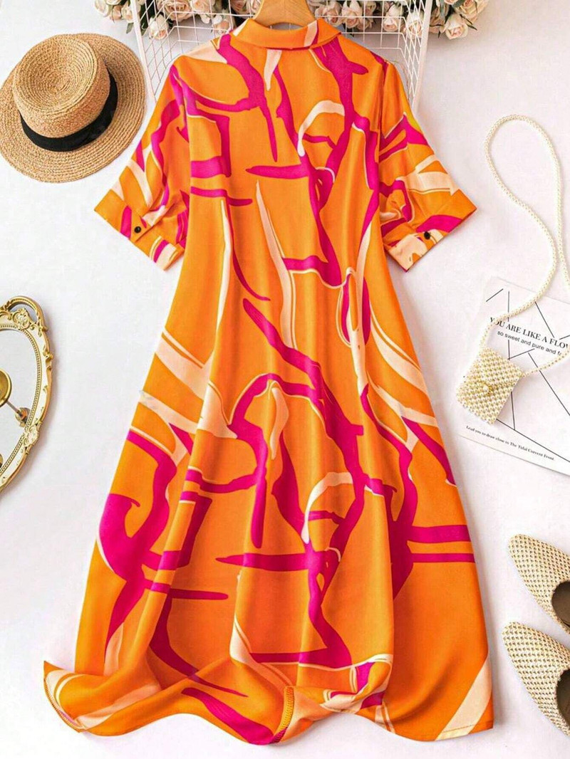 Abstract Print Maxi Dress