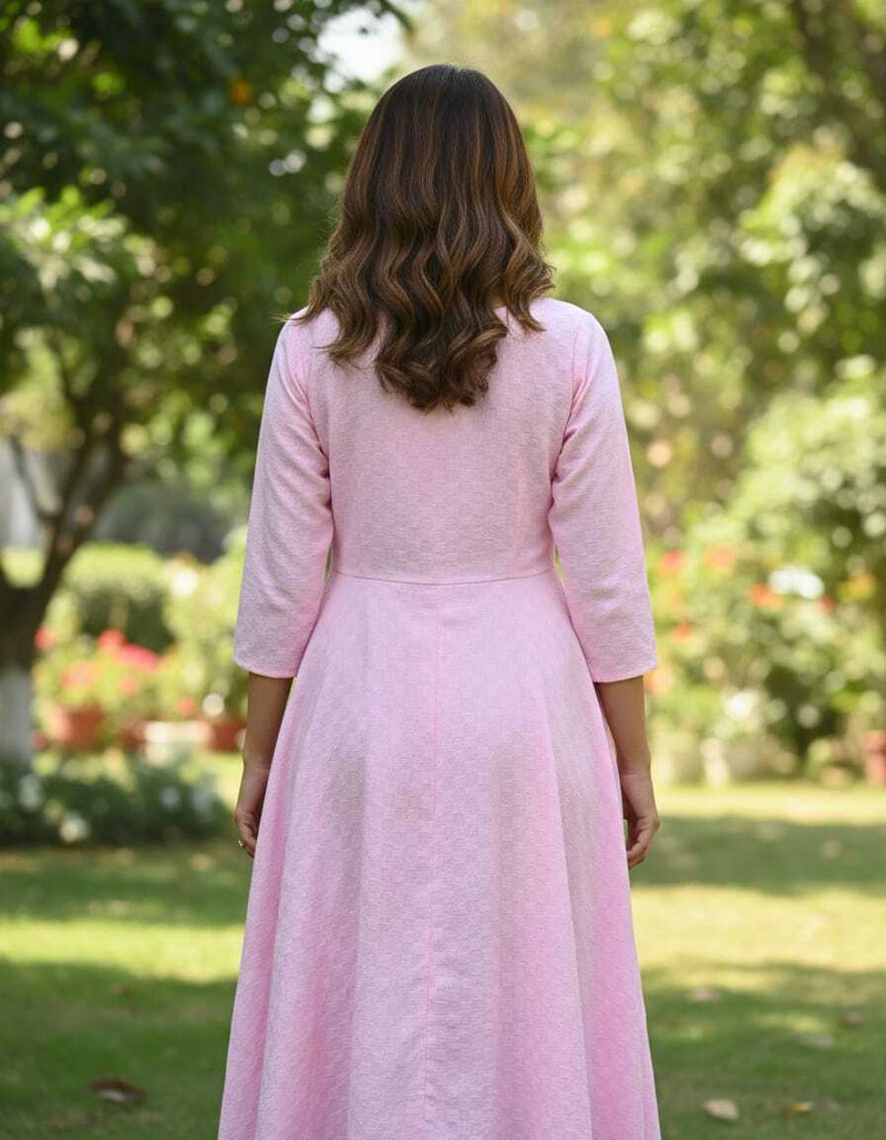 Pink Anarkali Maxi Dress