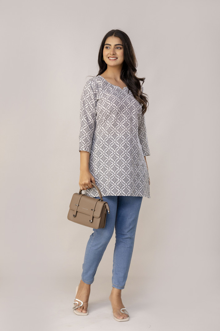 Women's Printed Cotton Kurtis Set