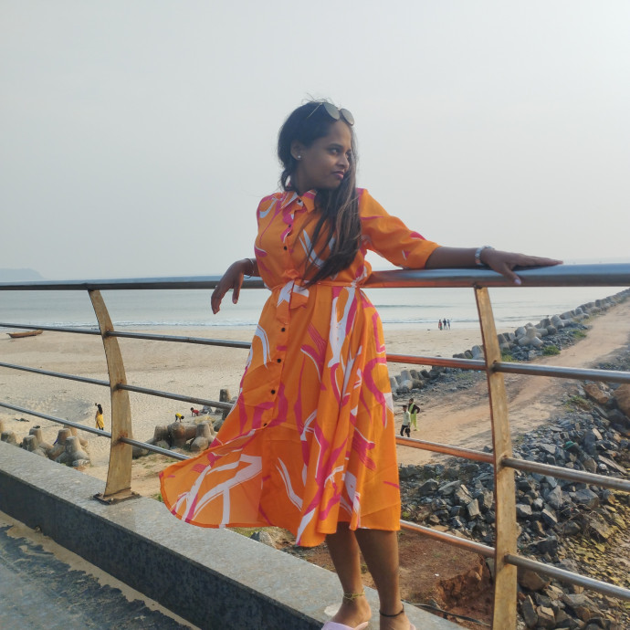 Abstract Print Maxi Dress