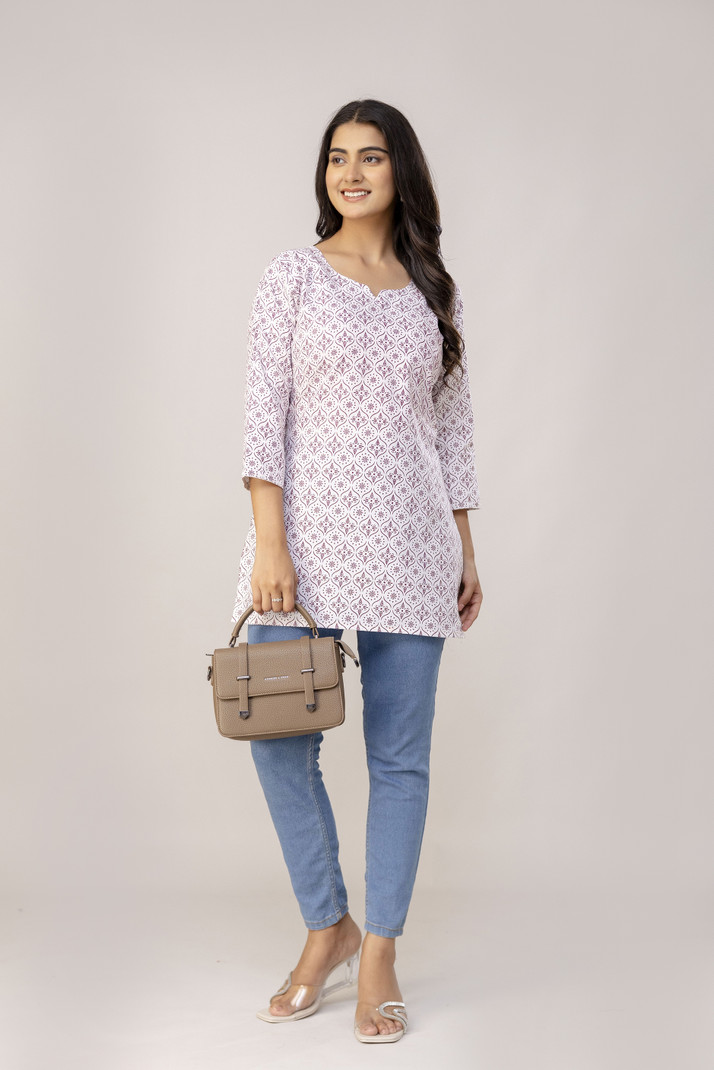 Women's Printed Cotton Kurtis Set