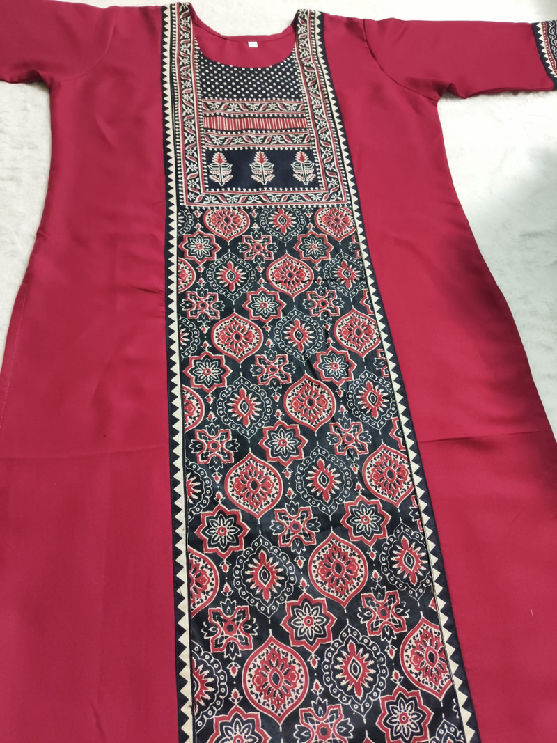 Maroon Printed Kurti