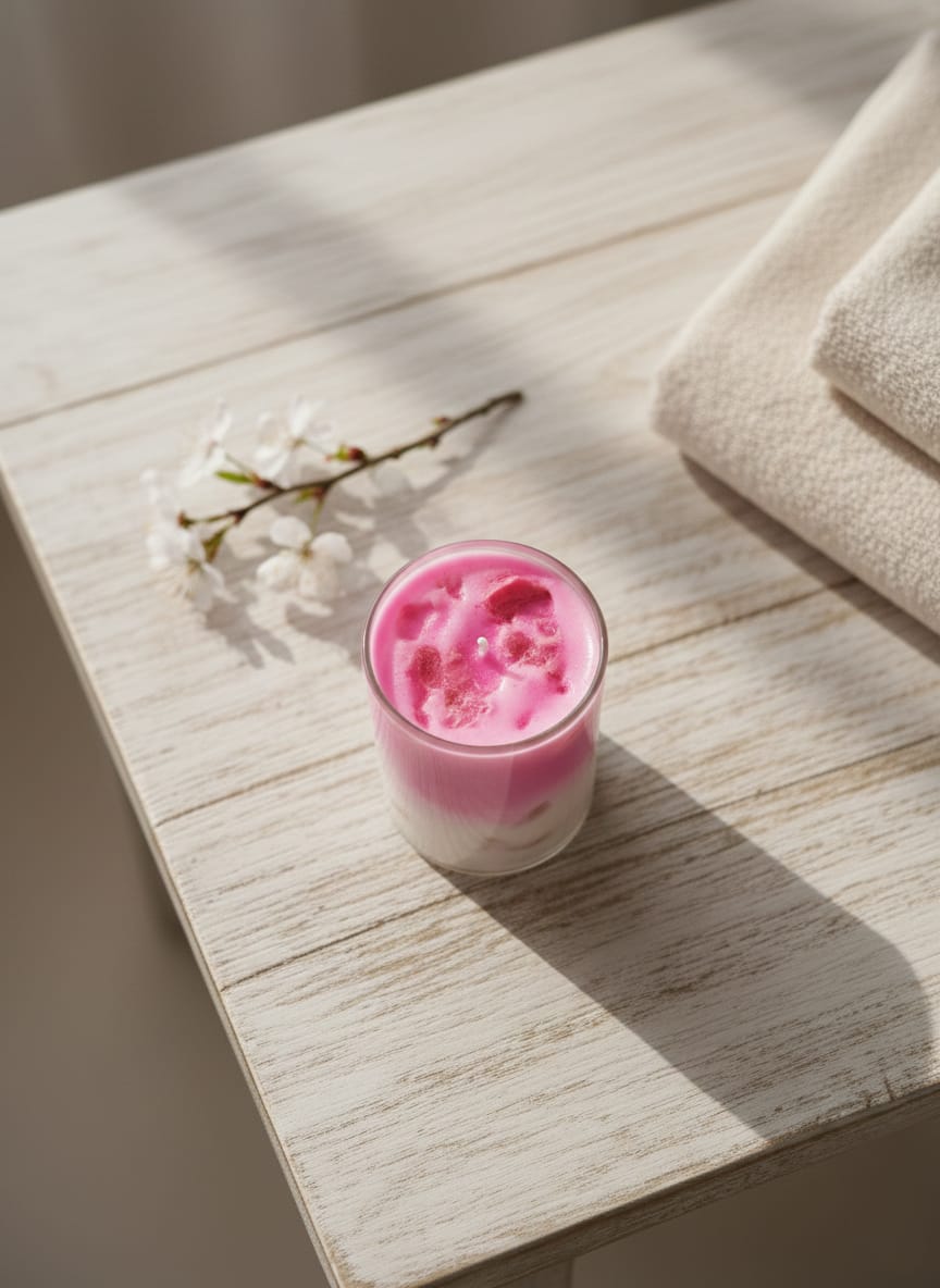 Strawberry Cloud Latte Candle