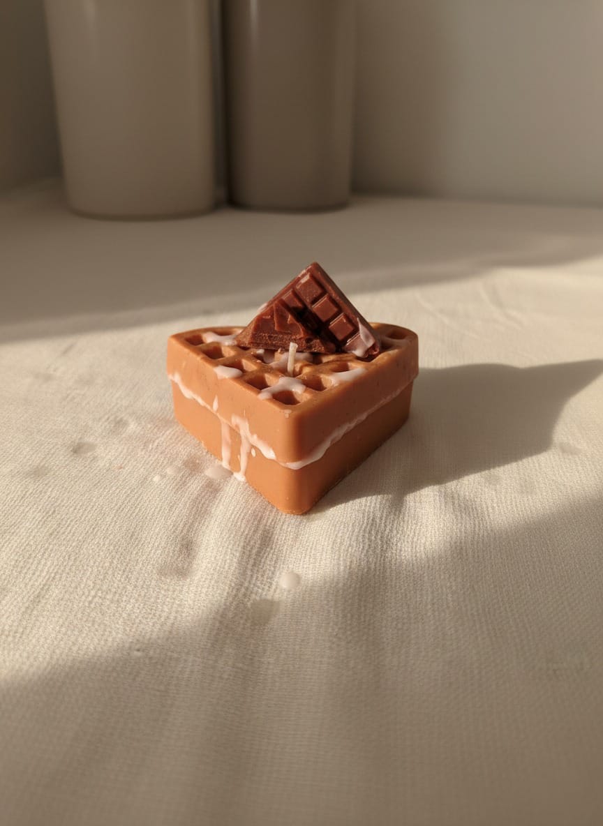 Heart Shaped Waffle Chocolate Scented Candle