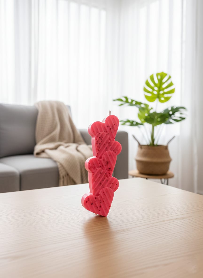 Heart Cluster Decorative Candle