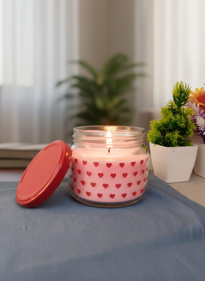 Pink Scented Jar Candle