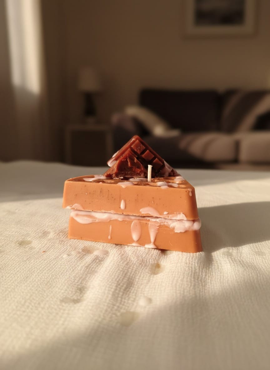 Heart Shaped Waffle Chocolate Scented Candle