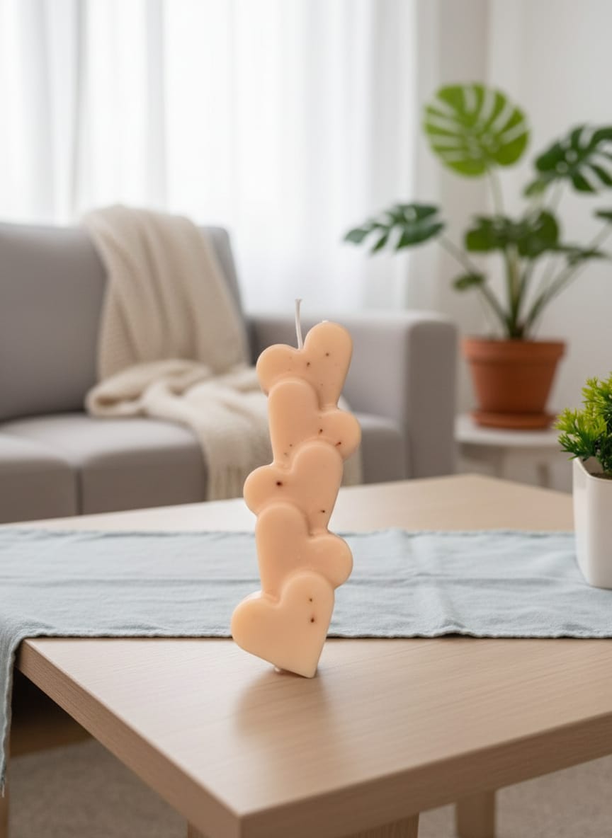Stacked Heart Candle