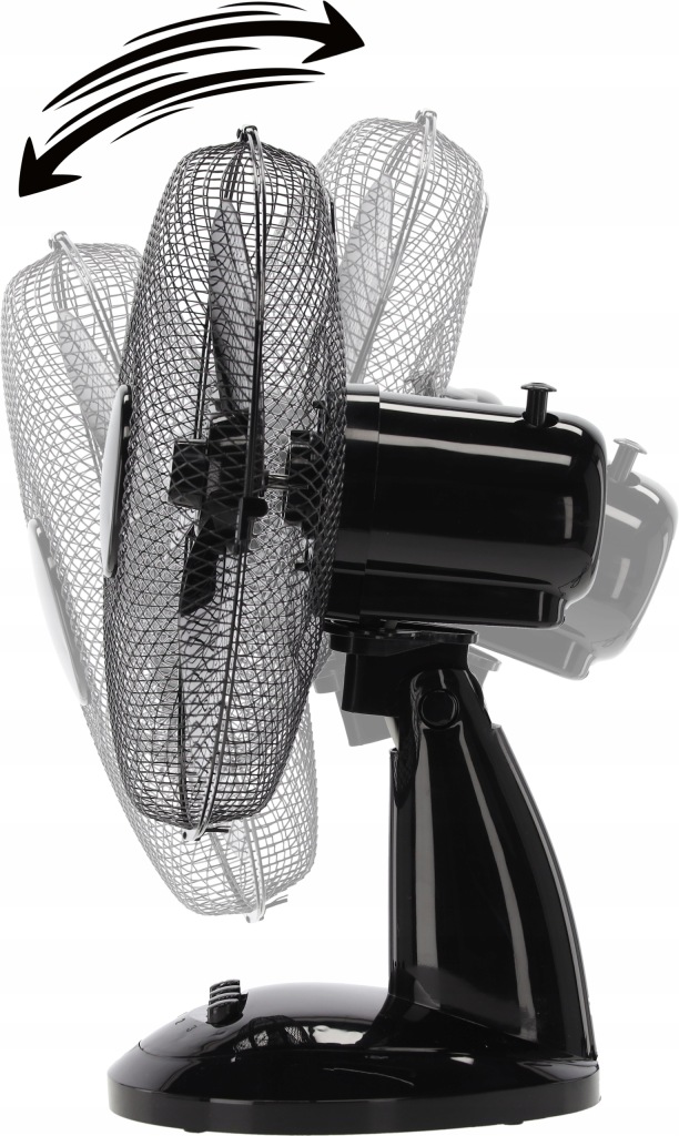 WENTYLATOR BIURKOWY STOŁOWY 40W WIATRAK STOJĄCY ŚREDNICA 34CM CZARNY
