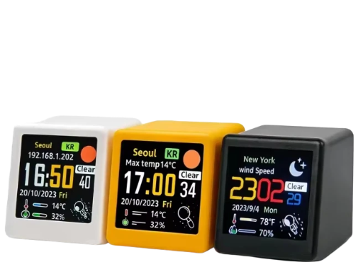 White - Smart Wifi Weather Station Display Weather Temperature Humidity Time Alarm Clock