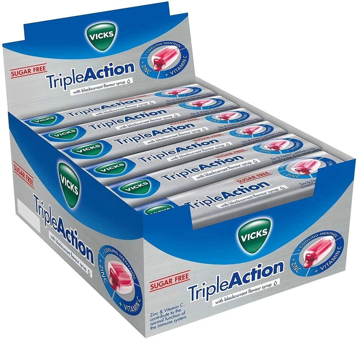 VICKS VapoDrops Triple Action Blackcurrant 24 pack
